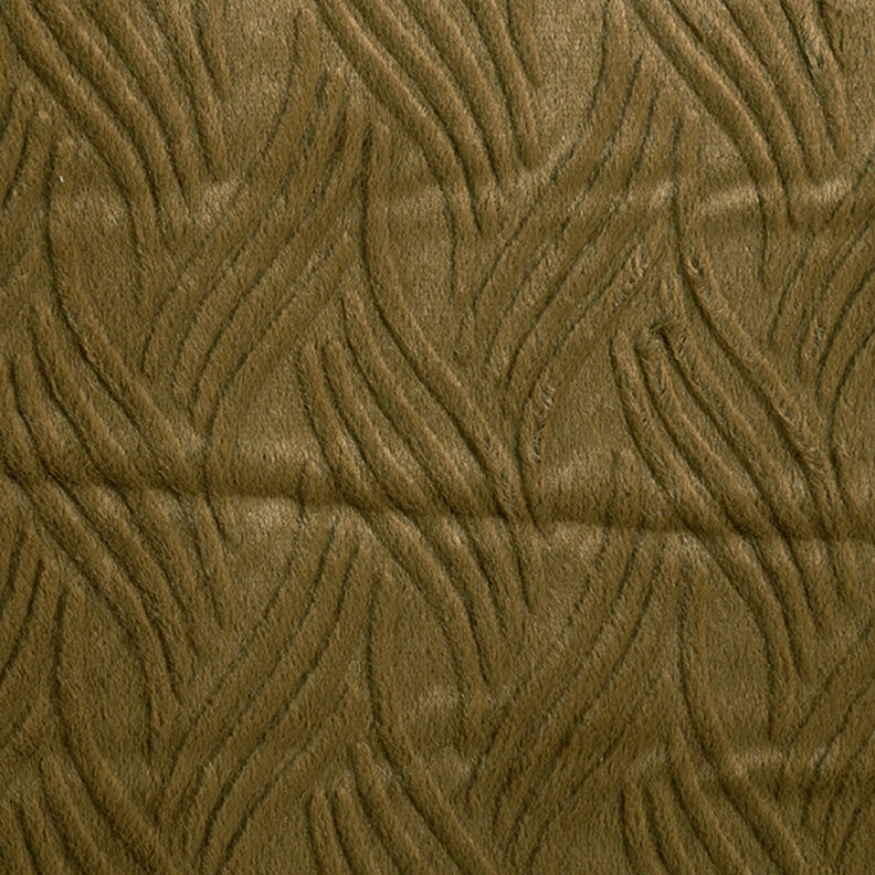 Faux Fur wavy lines – khaki,  image number 1