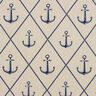Decor Fabric Half Panama classic anchor – natural/navy blue,  thumbnail number 1