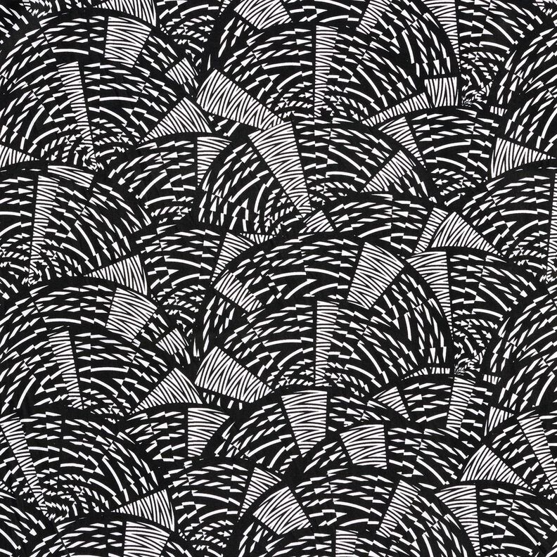 Swimsuit fabric abstract graphic pattern – black/white,  image number 1