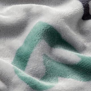 Cosy Fleece big hearts – silver grey/dark green, 