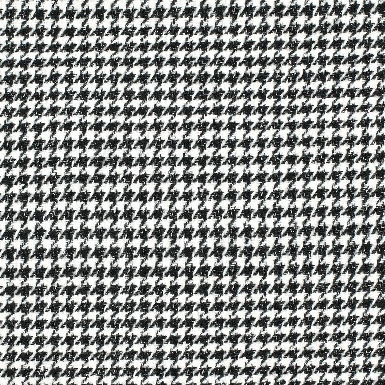 Coat Fabric Wool Blend Glitter houndstooth – black/offwhite, image number 1