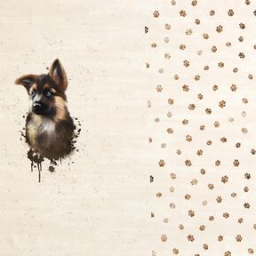French Terry German Shepherd Panel | Glitzerpüppi – light beige, 