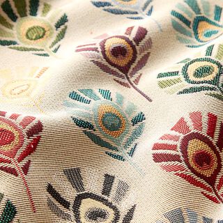 Decor Fabric Tapestry Fabric Peacock Feathers – natural, 