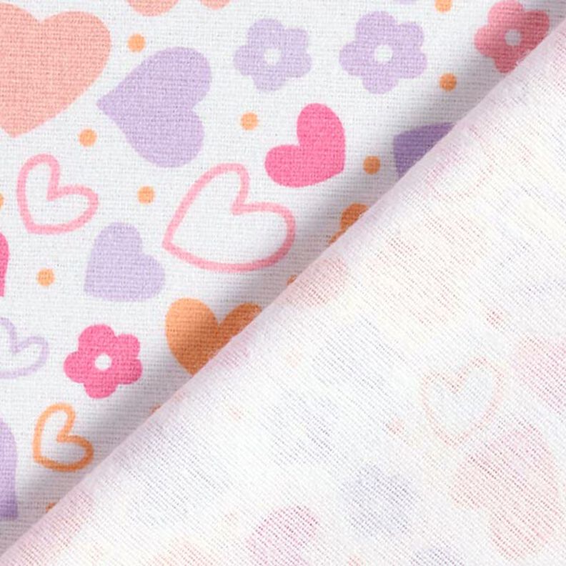 Cotton Flannel Colourful Hearts – white,  image number 5