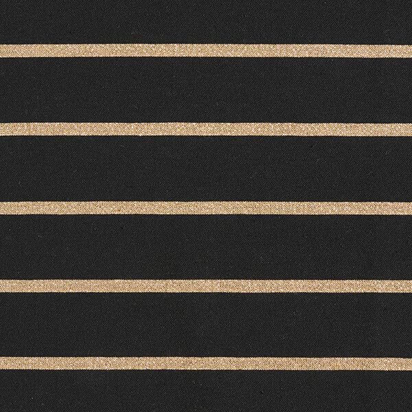 Glitter Stripes Stretch Cotton – black/gold,  image number 1
