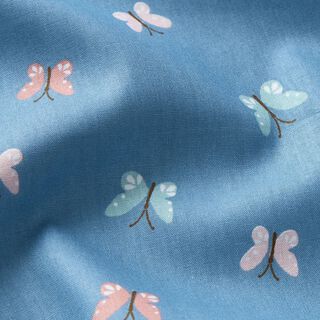 GOTS Cotton Poplin butterflies – brilliant blue, 