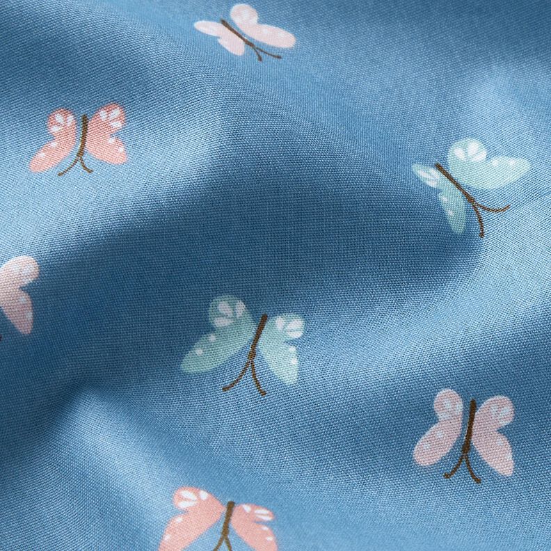 GOTS Cotton Poplin butterflies – brilliant blue,  image number 2