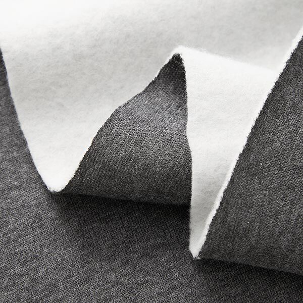 Brushed Melange Sweatshirt Fabric – dark grey,  image number 4