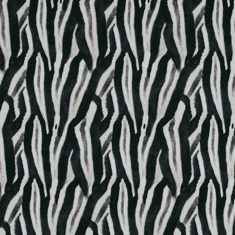 French terry brushed zebra digital print – black/silver, image number 1