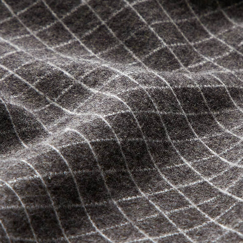 Jacquard knit brushed grid check – dark grey,  image number 3