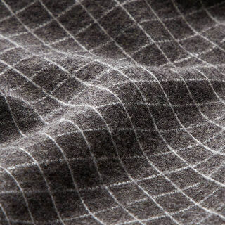 Jacquard knit brushed grid check – dark grey, 