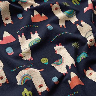 Cotton Jersey Alpacas – midnight blue, 