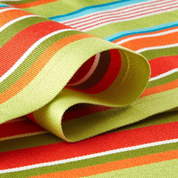 Outdoor Deckchair fabric Longitudinal stripes, 44 cm – green/red,  image number 2