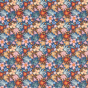 Cotton Poplin small blossoms – indigo/light dusky pink, 