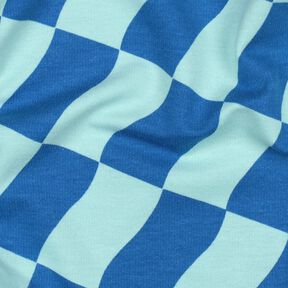 Softsweat wavy check| Poppy Fabrics – royal blue/ice blue, 