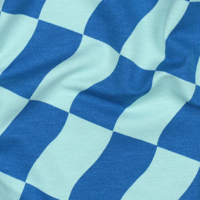 Softsweat wavy check| Poppy Fabrics – royal blue/ice blue,  image number 2