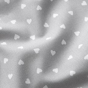 Scattered hearts organic cotton poplin – light grey, 