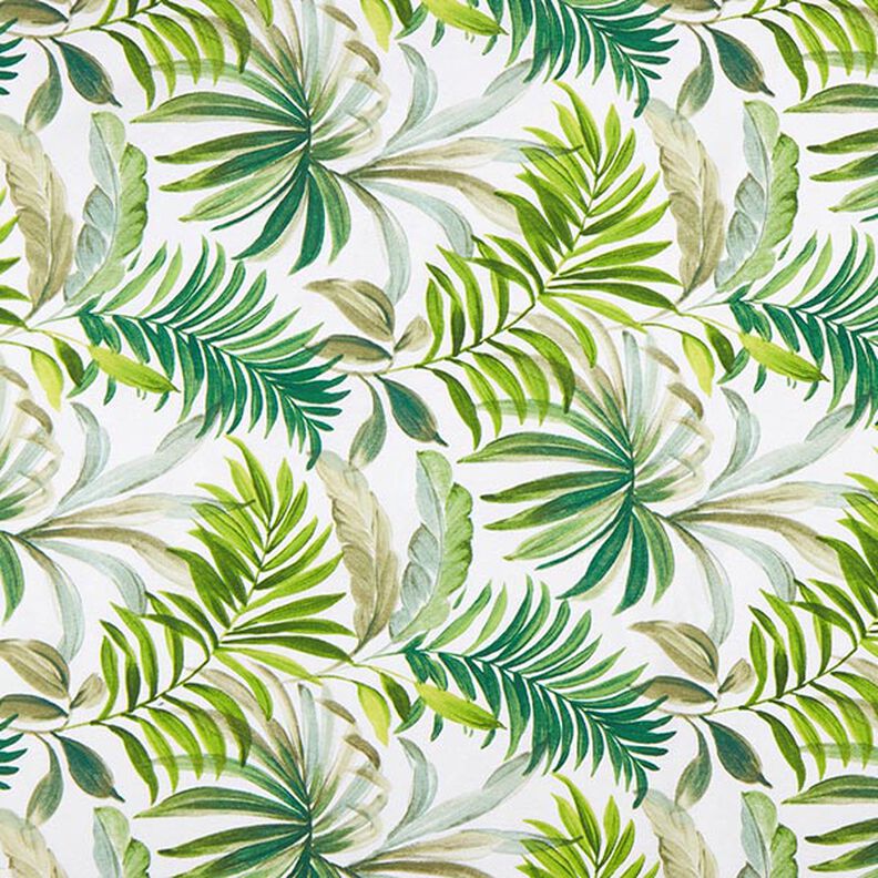 Decorative fabric Canvas Exotic leaves – green/white,  image number 1