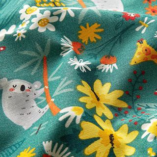 Decor Fabric Canvas Jungle – petrol/yellow, 