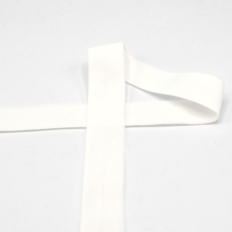Elastic edging tape (folding elastic) matt [20 mm] – white,  image number 1