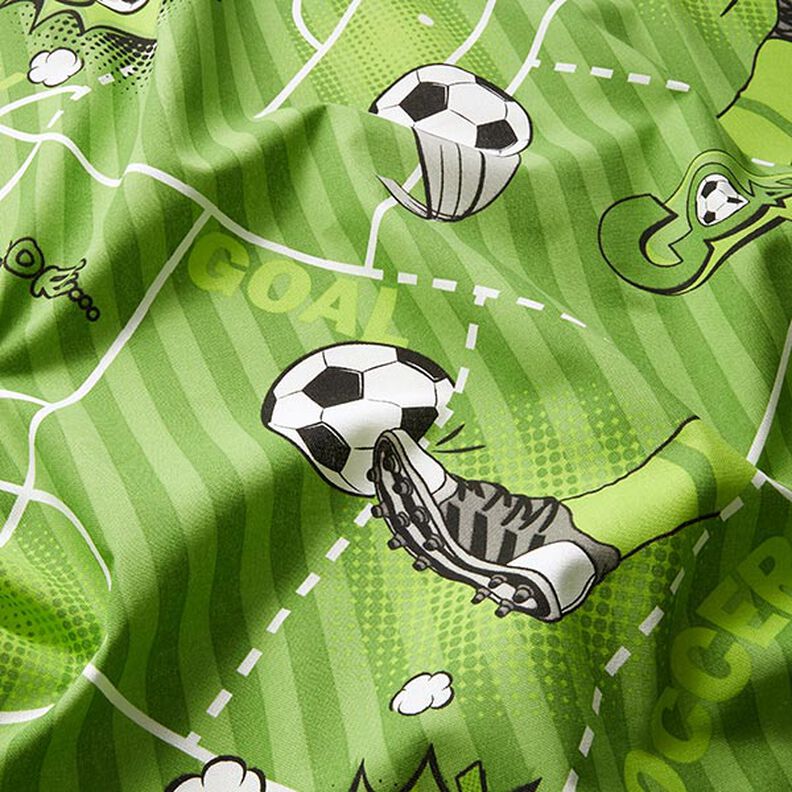 Decor Fabric Half Panama Football game – green,  image number 2