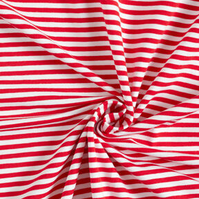 Cotton Jersey Narrow Stripes – red/white, 