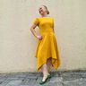 Linen look cotton fabric – mustard,  thumbnail number 4