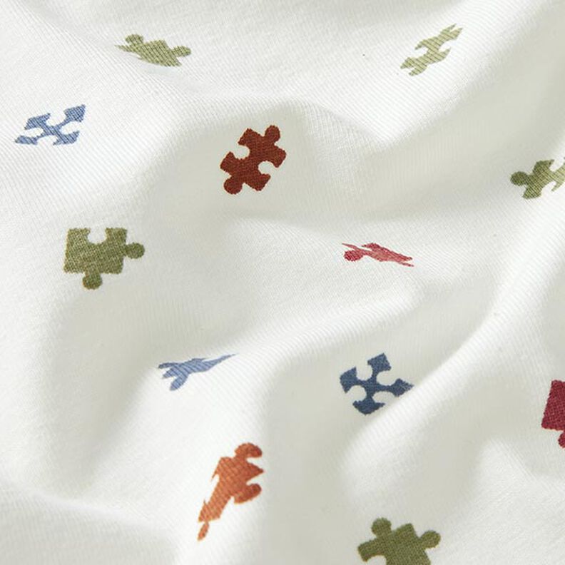 Cotton Jersey puzzle pieces – offwhite,  image number 2