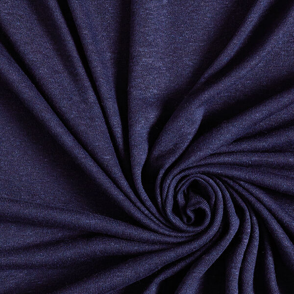 Viscose linen blend fine knit – navy blue,  image number 1