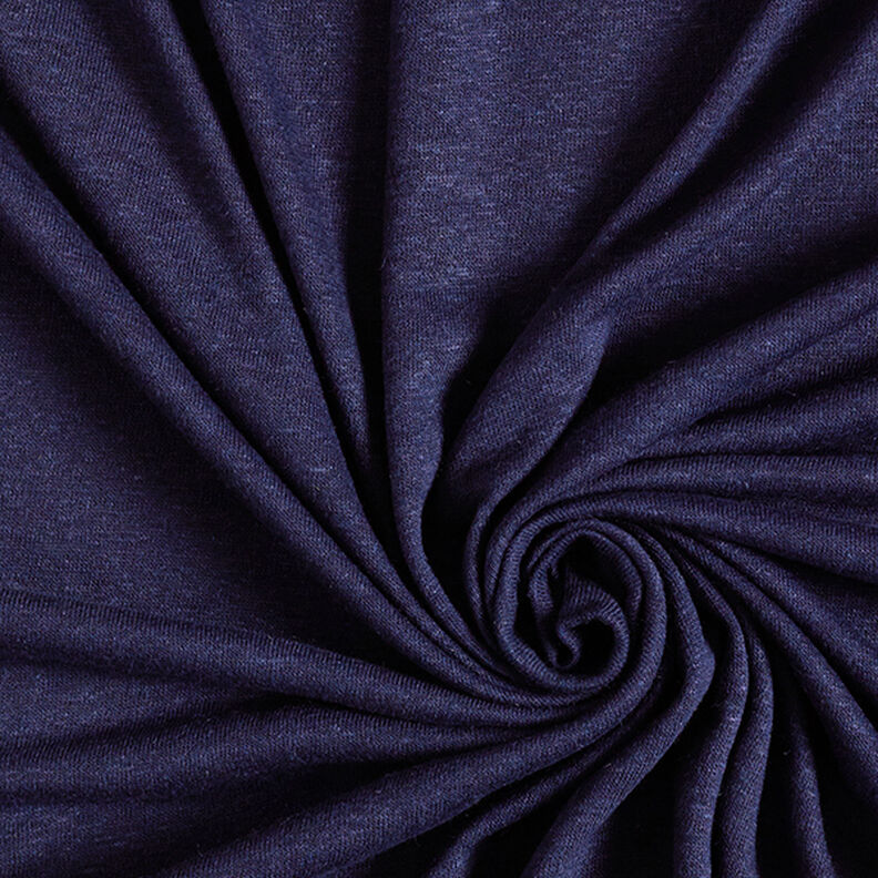 Viscose linen blend fine knit – navy blue, image number 1