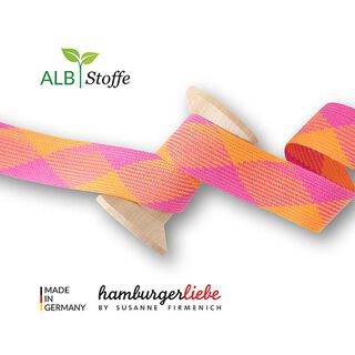 Organic Braided Cord Twist Me Flat [35 mm] | Albstoffe – pink/orange, 