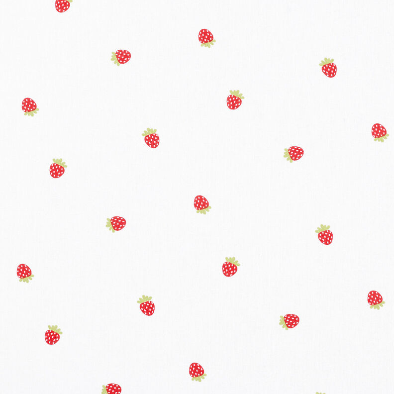 Cotton Poplin sweet strawberries – white,  image number 1