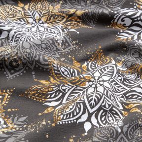 French terry Mandala Winter Magic | Glitzerpüppi  – antique silver/antique gold, 