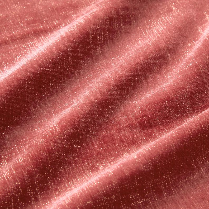 Stretch velvet glitter check – pale berry/metallic gold, image number 2