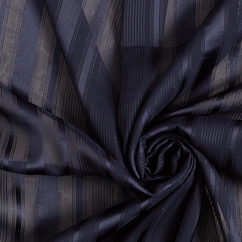 Chiffon Satin stripes with Glitter – navy blue,  image number 3