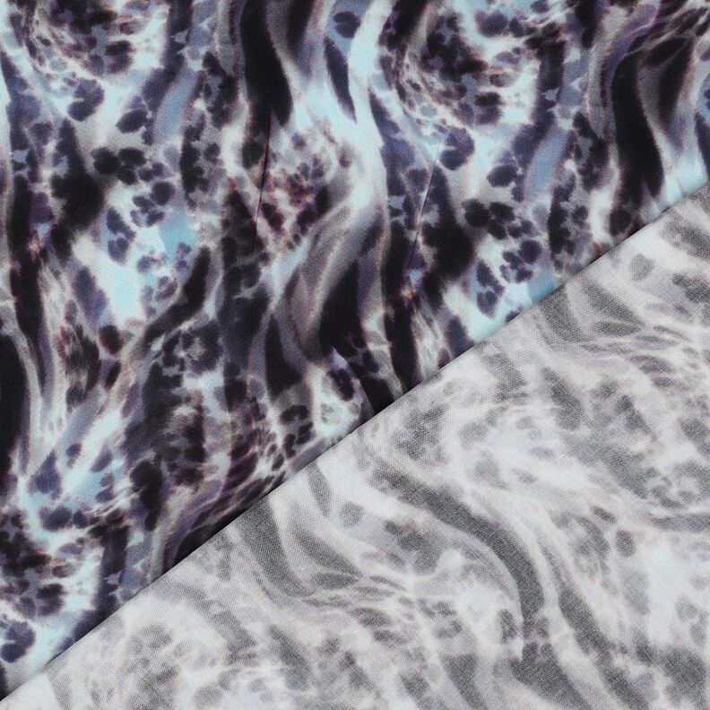 LENZING™ ECOVERO™ viscose fabric animal digital print – blue-black/ice blue,  image number 4