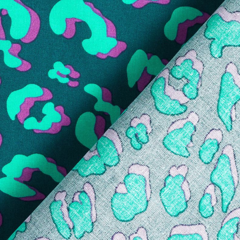 Coated Cotton abstract Leo | Poppy Fabrics – petrol/lilac, image number 4