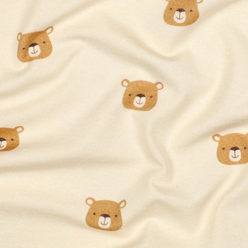 GOTS Cotton Jersey Bears | Poppy Fabrics – offwhite/light brown,  image number 2