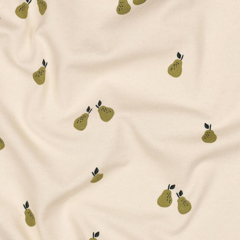 GOTS Cotton Jersey Pears | Poppy Fabrics – light beige/light olive, image number 2