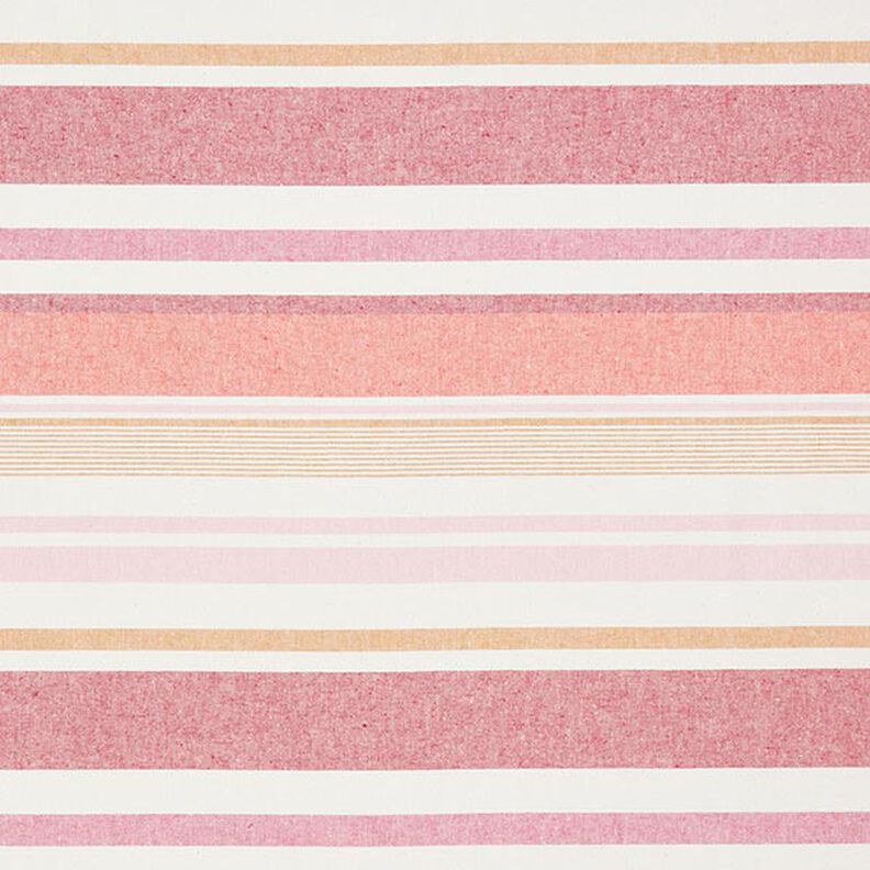 Decor Fabric Half Panama Colourful Stripe Mix Recycled – red,  image number 1