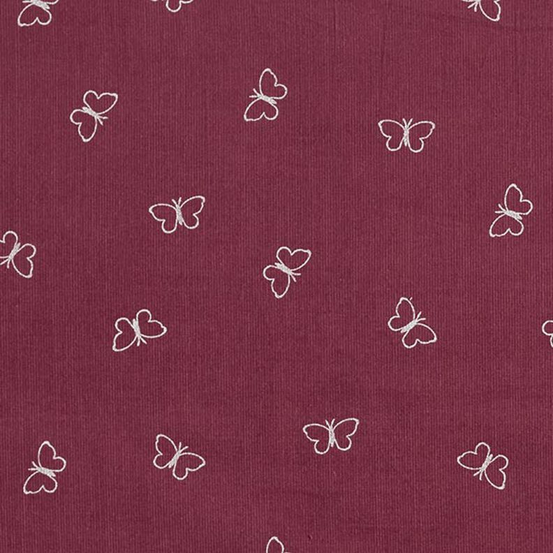 Baby Cord glittery butterflies – burgundy,  image number 1