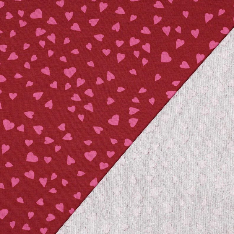 French Terry hearts | Poppy Fabrics – dark red/pink,  image number 3
