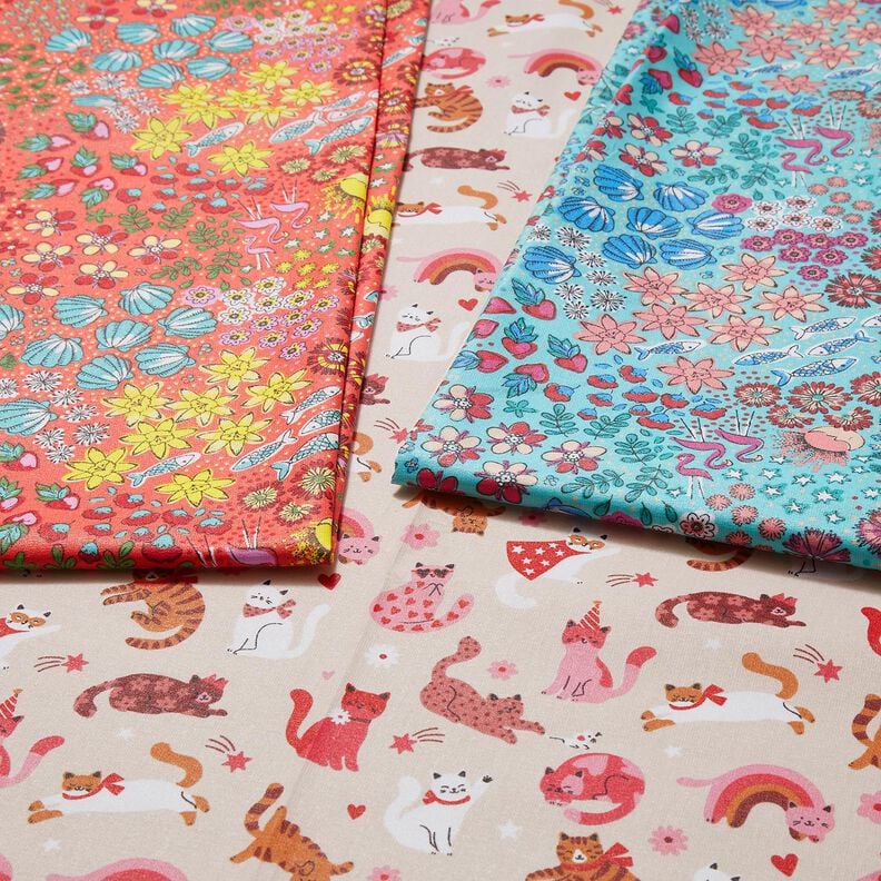 Coated Cotton playful kittens – rosé, image number 6