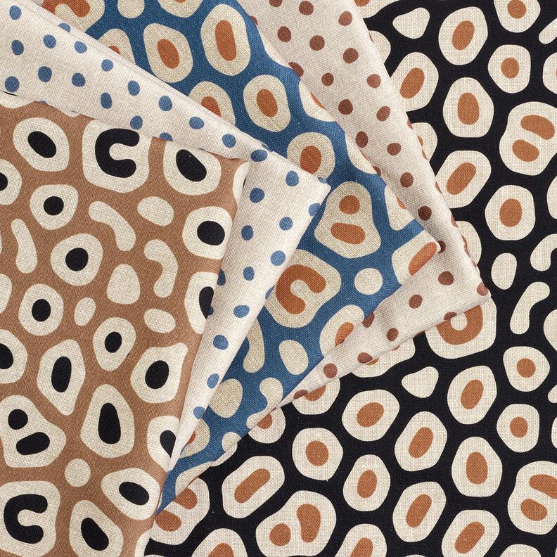 Decor Fabric Half Panama abstract leopard pattern – black/cashew, image number 5