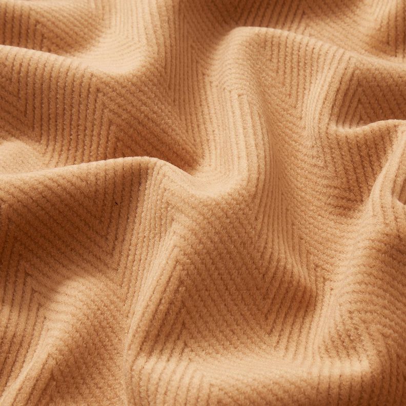 Coat Fabric wide herringbone – light brown,  image number 2