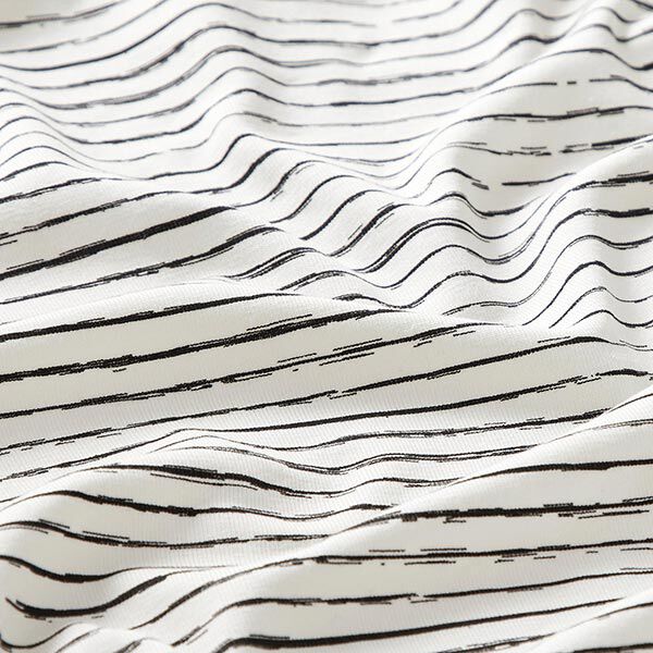 Cotton Jersey Scribble Stripes – offwhite,  image number 2