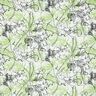 Abstract flowers cotton silk blend – ivory/May green,  thumbnail number 1
