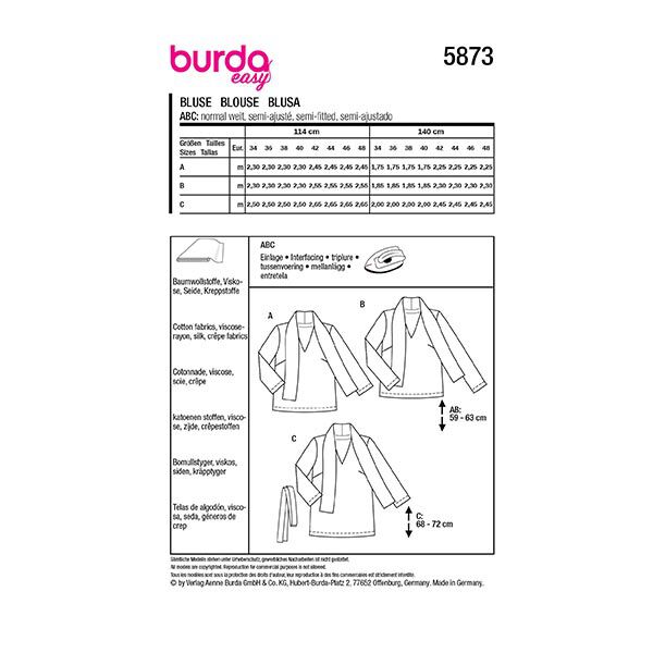Blouse | Burda 5873 | 34-48,  image number 12