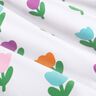 Cotton Jersey stylised tulips – white/red lilac,  thumbnail number 2