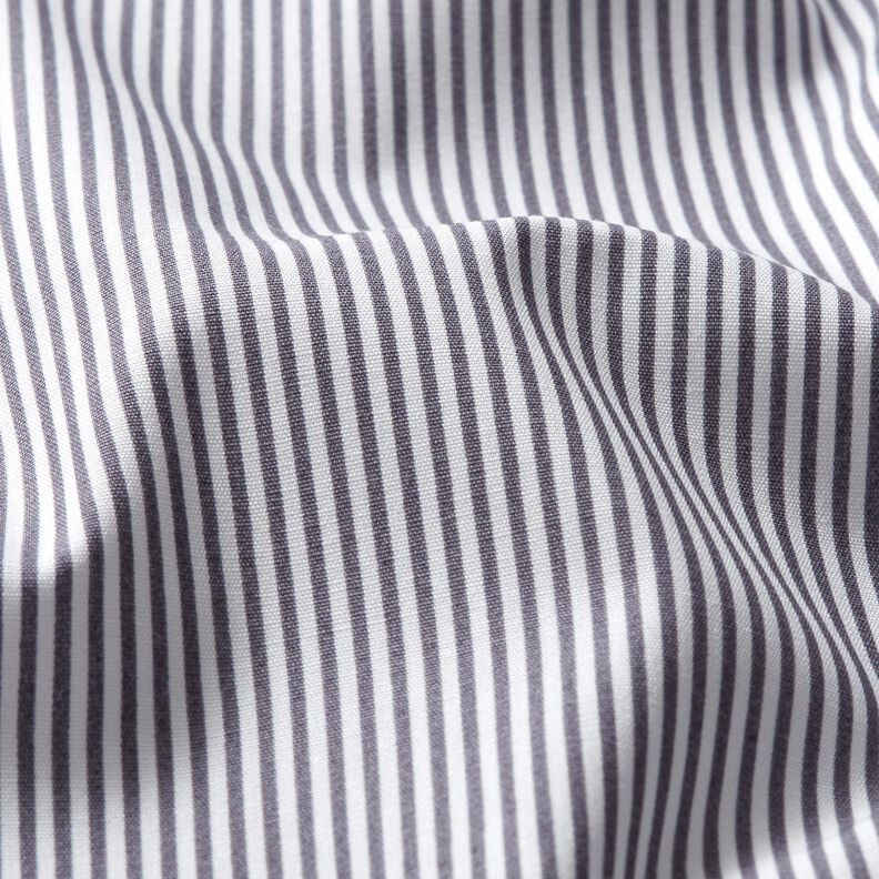 Cotton Poplin Mini stripes – slate grey/white,  image number 2
